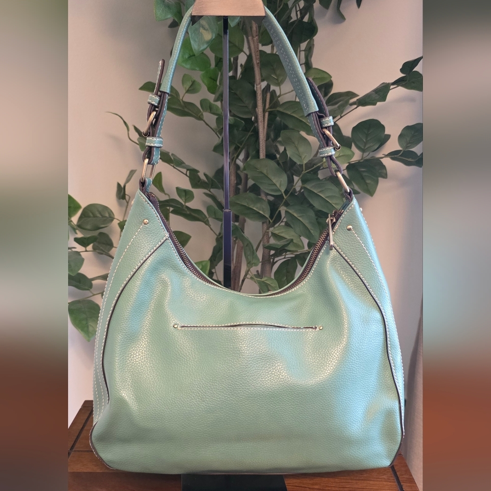 Chala Turquoise Green Hobo Bag with Dog Charm - Picture 6 of 12